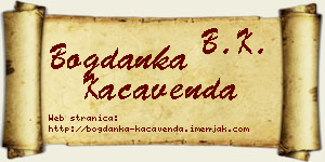 Bogdanka Kačavenda vizit kartica
